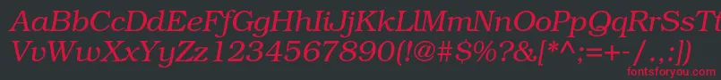 BookmanstdLightitalic Font – Red Fonts on Black Background