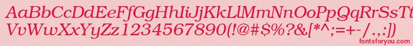BookmanstdLightitalic Font – Red Fonts on Pink Background