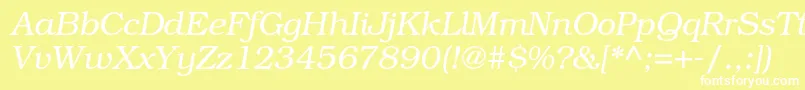 BookmanstdLightitalic Font – White Fonts on Yellow Background