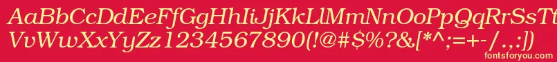 BookmanstdLightitalic Font – Yellow Fonts on Red Background