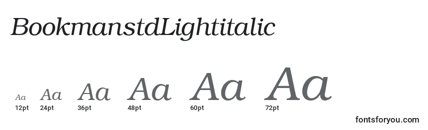 BookmanstdLightitalic Font Sizes