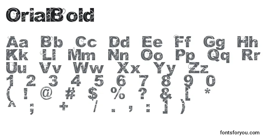 Fuente OrialBold - alfabeto, números, caracteres especiales
