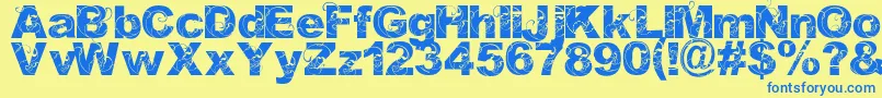 OrialBold Font – Blue Fonts on Yellow Background