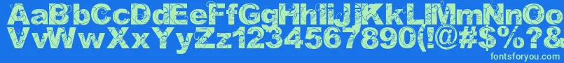 OrialBold Font – Green Fonts on Blue Background