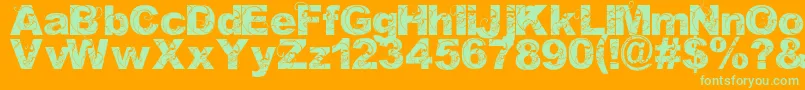 OrialBold Font – Green Fonts on Orange Background