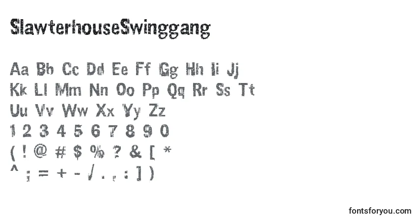 Schriftart SlawterhouseSwinggang – Alphabet, Zahlen, spezielle Symbole