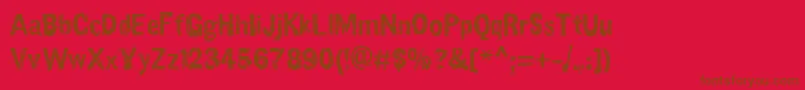 SlawterhouseSwinggang-fontti – ruskeat fontit punaisella taustalla