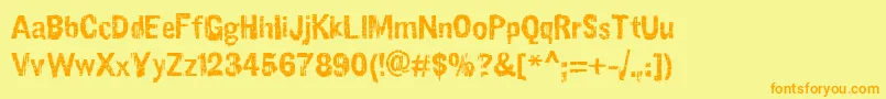 SlawterhouseSwinggang Font – Orange Fonts on Yellow Background