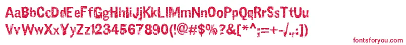 フォントSlawterhouseSwinggang – 白い背景に赤い文字