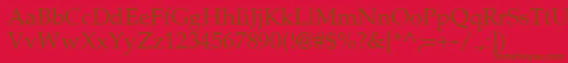 PalatinoRoman Font – Brown Fonts on Red Background