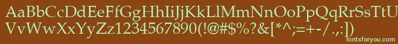 PalatinoRoman Font – Green Fonts on Brown Background