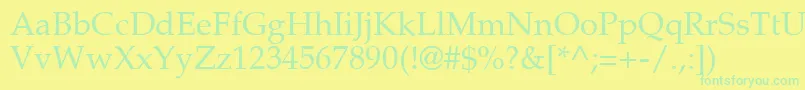 PalatinoRoman Font – Green Fonts on Yellow Background