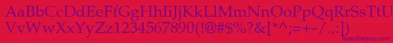 PalatinoRoman Font – Purple Fonts on Red Background