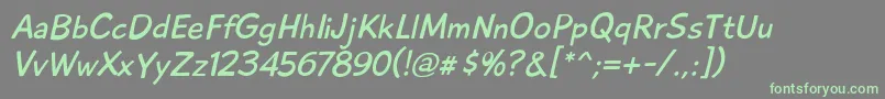 Playtimeoblique-fontti – vihreät fontit harmaalla taustalla