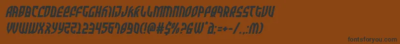 フォントZoneridersemital – 黒い文字が茶色の背景にあります