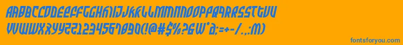 フォントZoneridersemital – オレンジの背景に青い文字