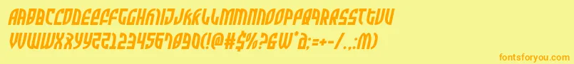 Zoneridersemital Font – Orange Fonts on Yellow Background