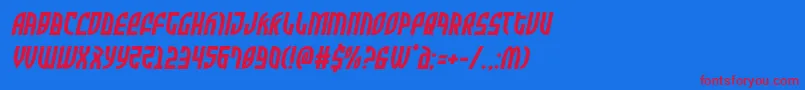 フォントZoneridersemital – 赤い文字の青い背景