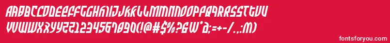 Czcionka Zoneridersemital – białe czcionki na czerwonym tle