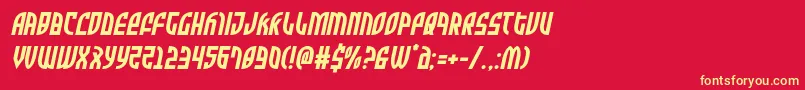 フォントZoneridersemital – 黄色の文字、赤い背景