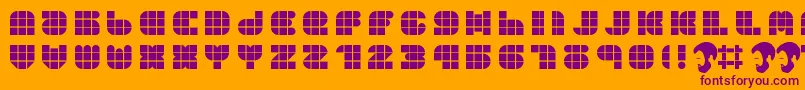 OpnDunpeelHeat Font – Purple Fonts on Orange Background