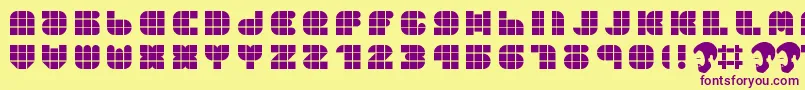 OpnDunpeelHeat Font – Purple Fonts on Yellow Background