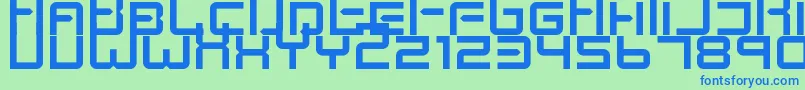 KenneySpace-Schriftart – Blaue Schriften auf grünem Hintergrund