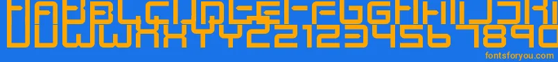 KenneySpace Font – Orange Fonts on Blue Background