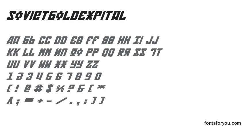 Schriftart SovietBoldExpital – Alphabet, Zahlen, spezielle Symbole