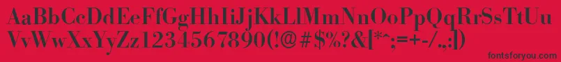 BodoniserialMediumRegular Font – Black Fonts on Red Background
