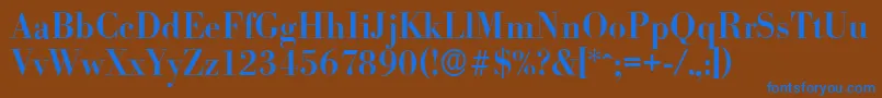 BodoniserialMediumRegular Font – Blue Fonts on Brown Background