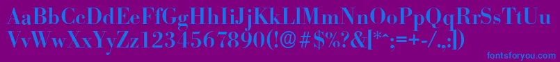 fuente BodoniserialMediumRegular – Fuentes Azules Sobre Fondo Morado