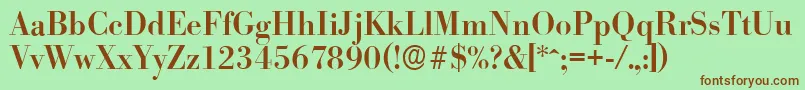 BodoniserialMediumRegular Font – Brown Fonts on Green Background