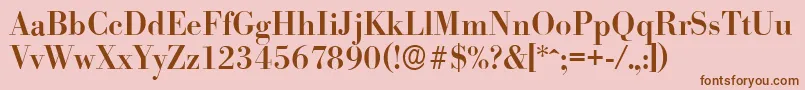 BodoniserialMediumRegular Font – Brown Fonts on Pink Background