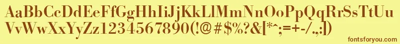 BodoniserialMediumRegular Font – Brown Fonts on Yellow Background