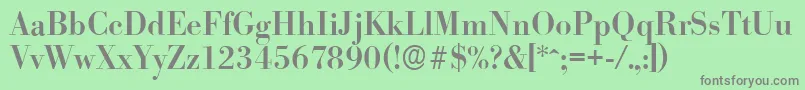 BodoniserialMediumRegular Font – Gray Fonts on Green Background