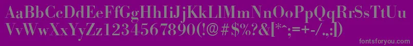 BodoniserialMediumRegular Font – Gray Fonts on Purple Background