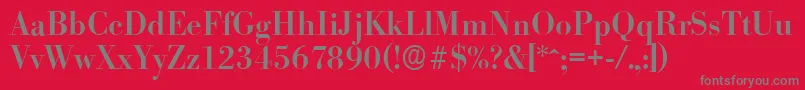 BodoniserialMediumRegular Font – Gray Fonts on Red Background