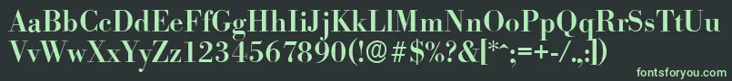 BodoniserialMediumRegular Font – Green Fonts on Black Background