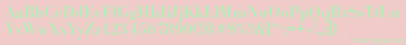 Police BodoniserialMediumRegular – polices vertes sur fond rose