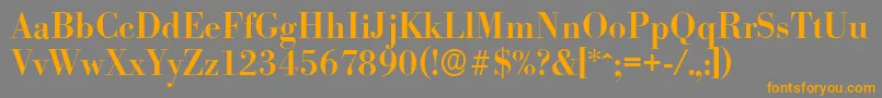 BodoniserialMediumRegular-Schriftart – Orangefarbene Schriften auf grauem Hintergrund