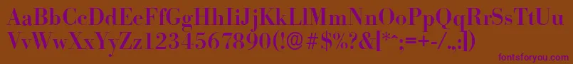 BodoniserialMediumRegular Font – Purple Fonts on Brown Background