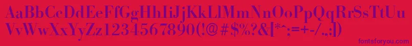 BodoniserialMediumRegular Font – Purple Fonts on Red Background