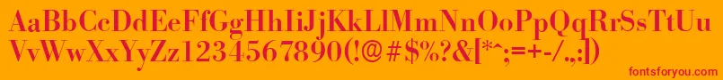 Шрифт BodoniserialMediumRegular – красные шрифты на оранжевом фоне