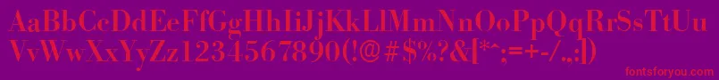 BodoniserialMediumRegular Font – Red Fonts on Purple Background
