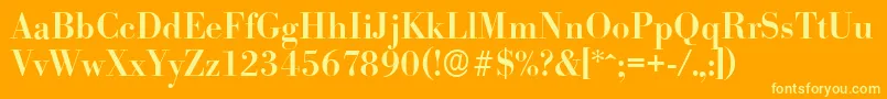 Шрифт BodoniserialMediumRegular – жёлтые шрифты на оранжевом фоне