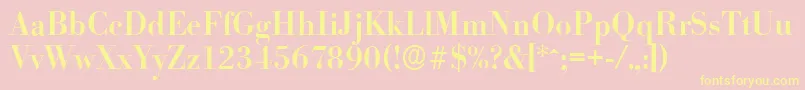 BodoniserialMediumRegular Font – Yellow Fonts on Pink Background