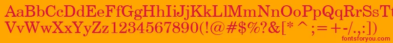 CenturySchoolbookBt Font – Red Fonts on Orange Background