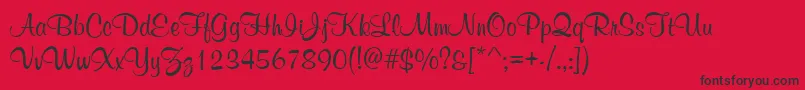 Fonte WeddingInvitation2 – fontes pretas em um fundo vermelho