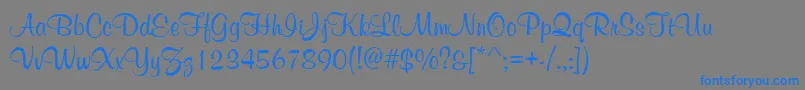 WeddingInvitation2 Font – Blue Fonts on Gray Background